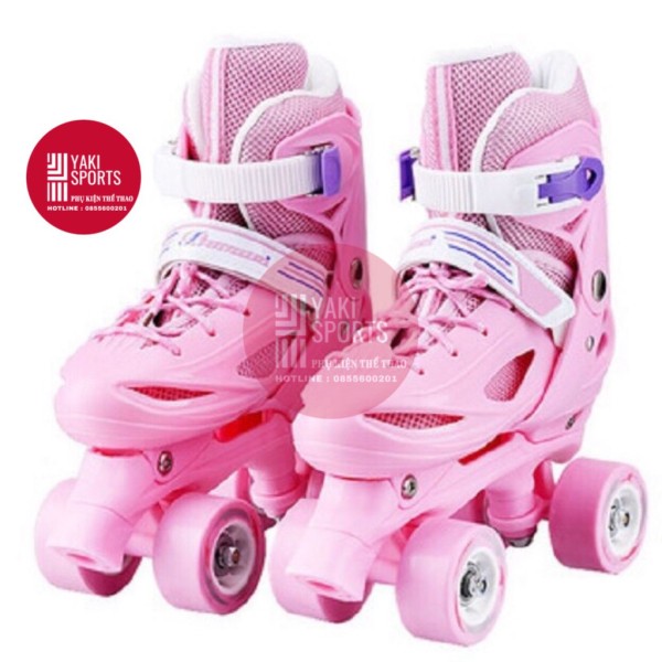 Mua Giày trượt Patin Hai Hàng 4 bánh dễ thăng bằng cho bé (CHỈNH ĐƯỢC SIZE). Giày trượt patin 2 hàng