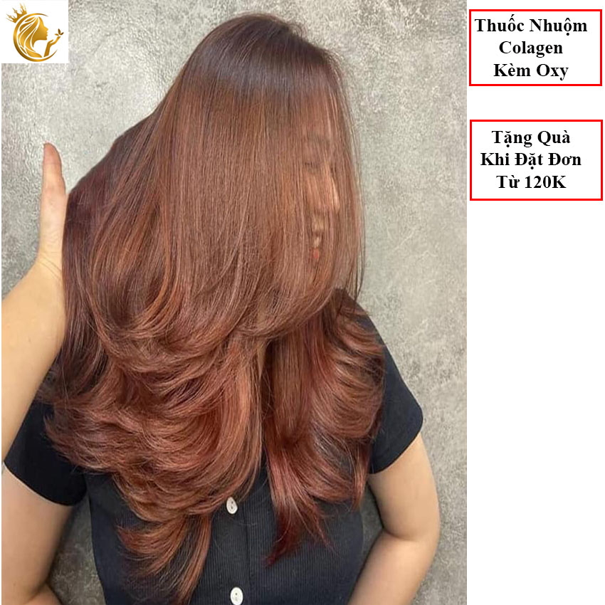 Thuốc Nhuộm Tóc Màu Vàng Đồng Kèm Oxy