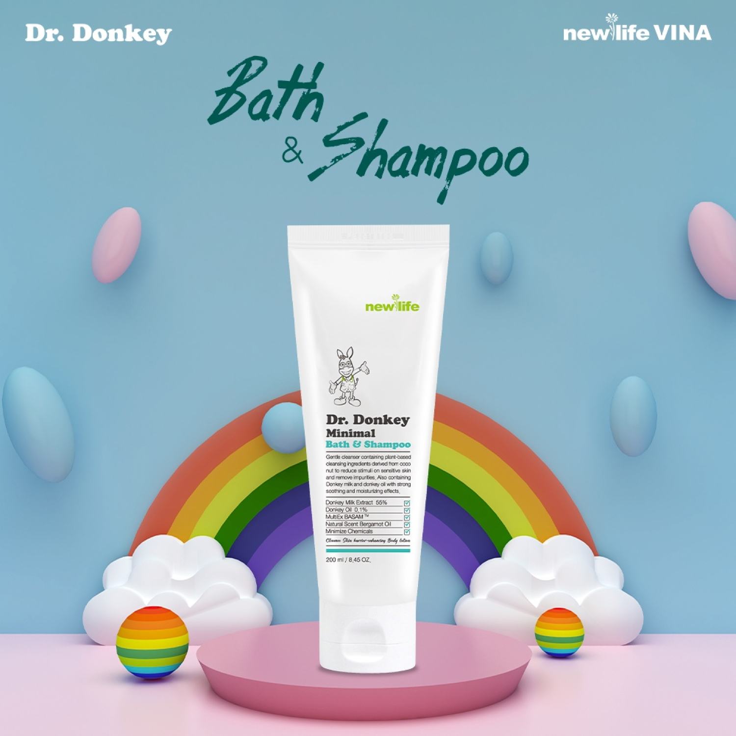 Sữa Tắm Gội Newlife Dr.Donkey Dành Cho Bé