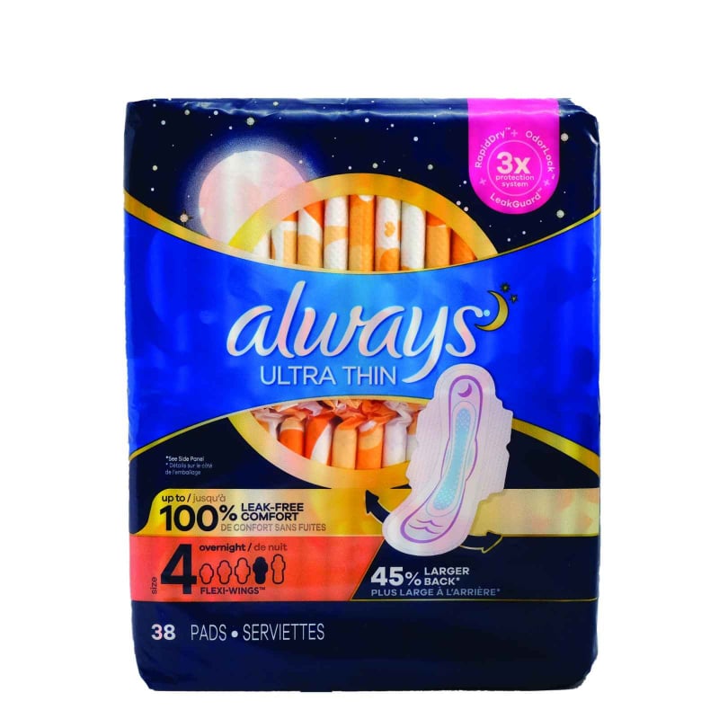 BĂNG VỆ SINH BAN ĐÊM ALWAYS ULTRA THIN (38 MIẾNG) - Size 4