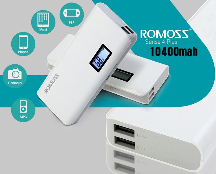 Pin sạc dự phòng Romoss Sense4 Plus 10400mAh (Trắng)