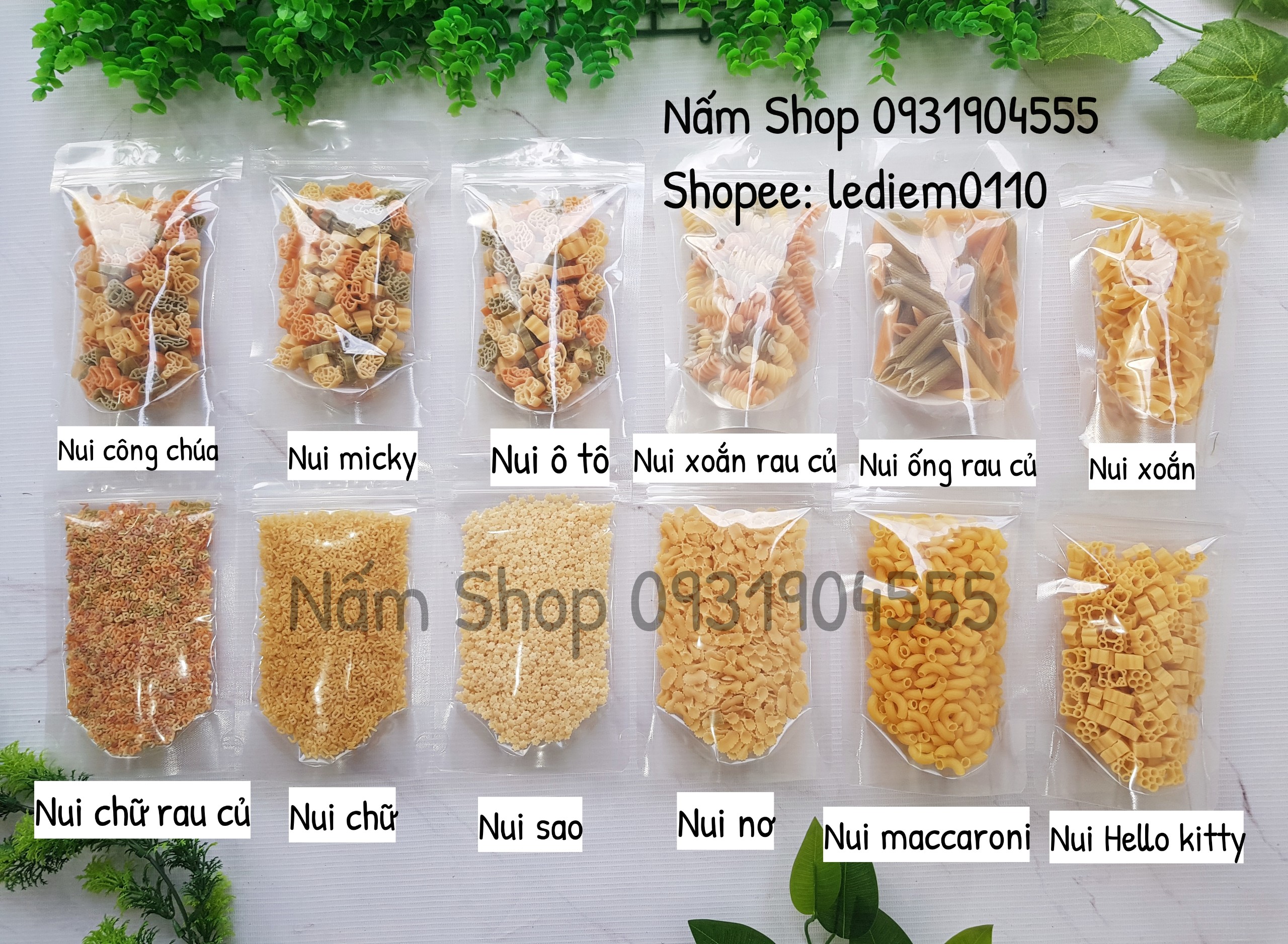 Nui hữu cơ các loại cho bé ăn dặm