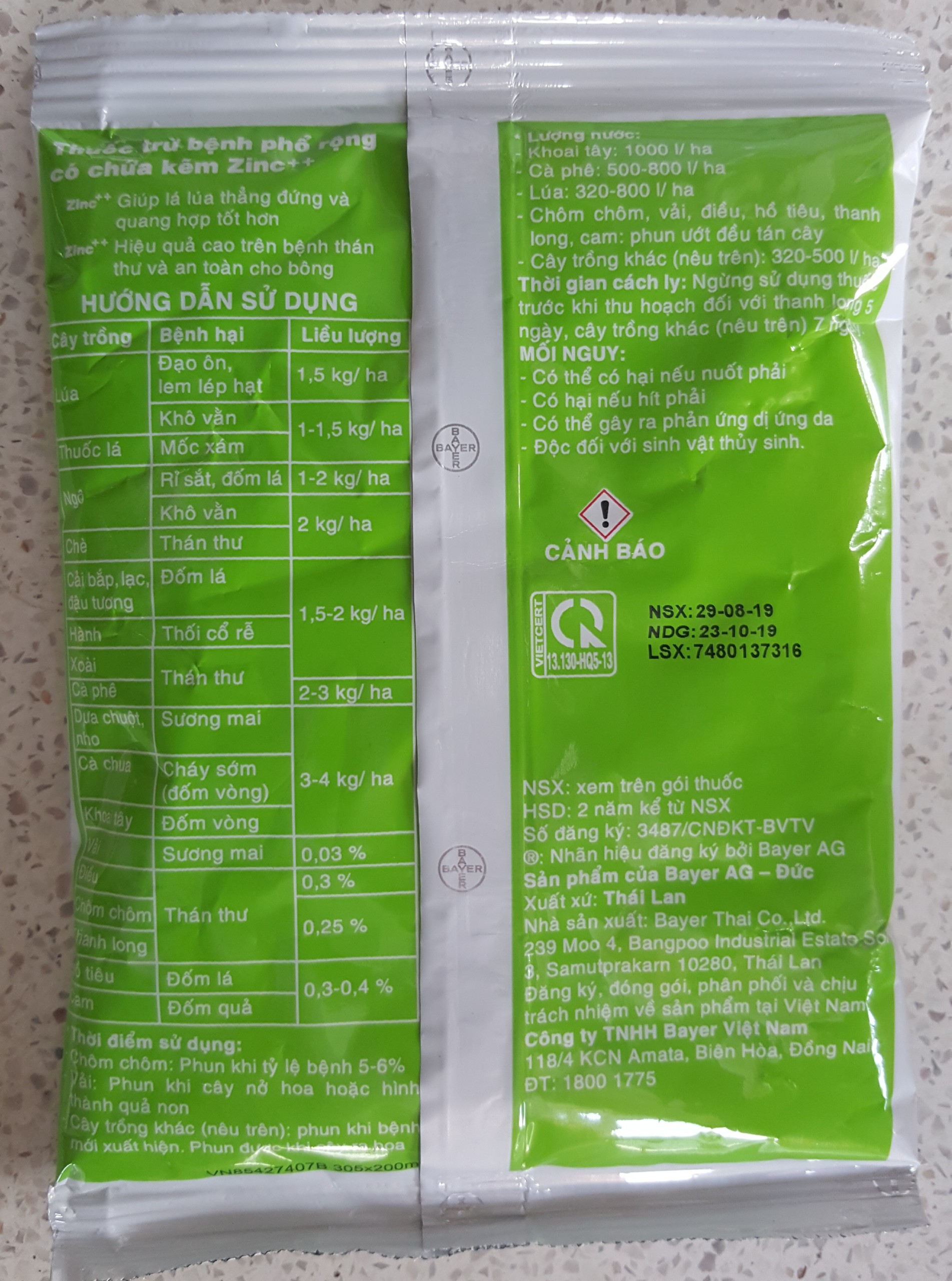 Thuốc trừ bệnh Antracol 70WP - Gói 100g