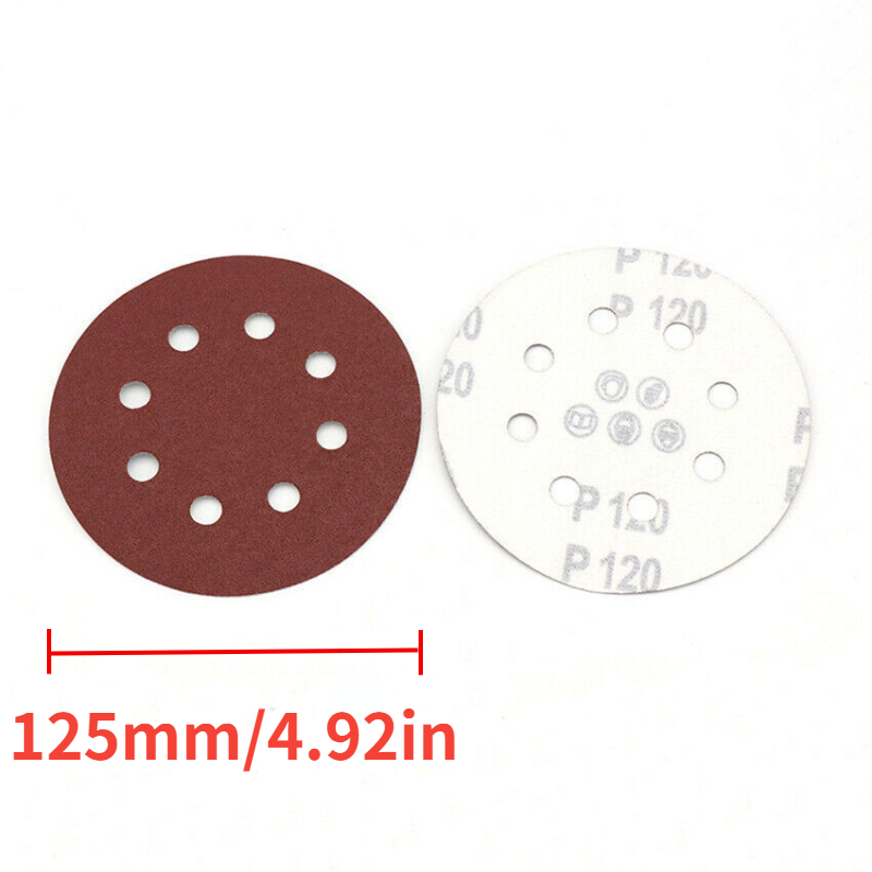 (Combo of 100 sheets) 125mm round sanding papers (size 60 to 400)