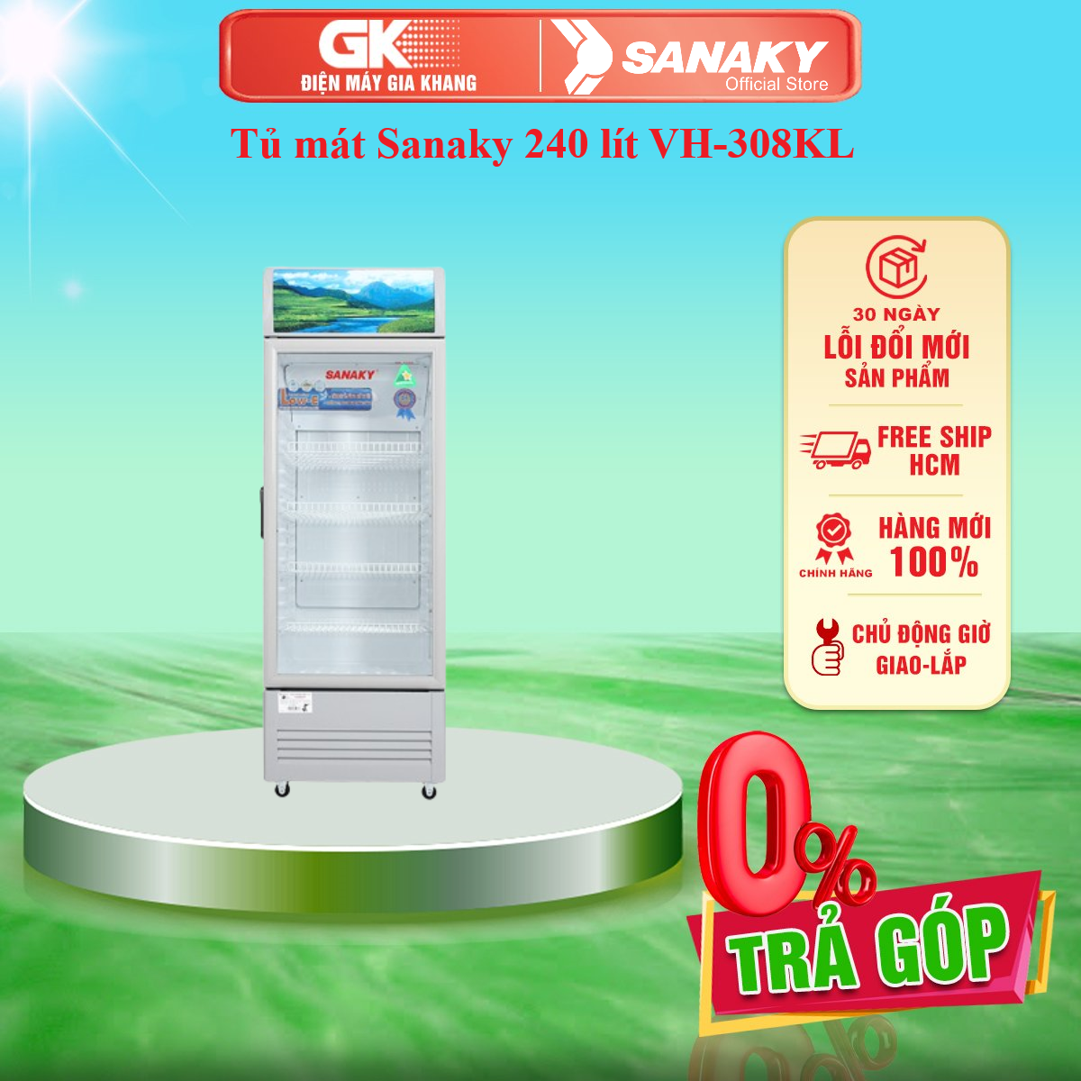 Tủ mát Sanaky 240 lít VH-308KL - GIAO TOÀN QUỐC - FREESHIP HCM