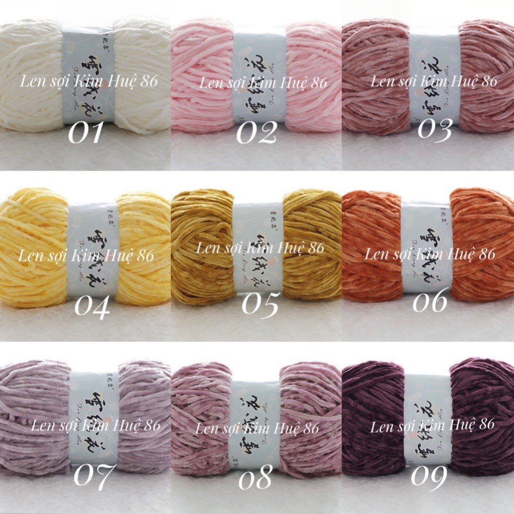 Len nhung 3mm siêu mềm mịn cuộn 100g