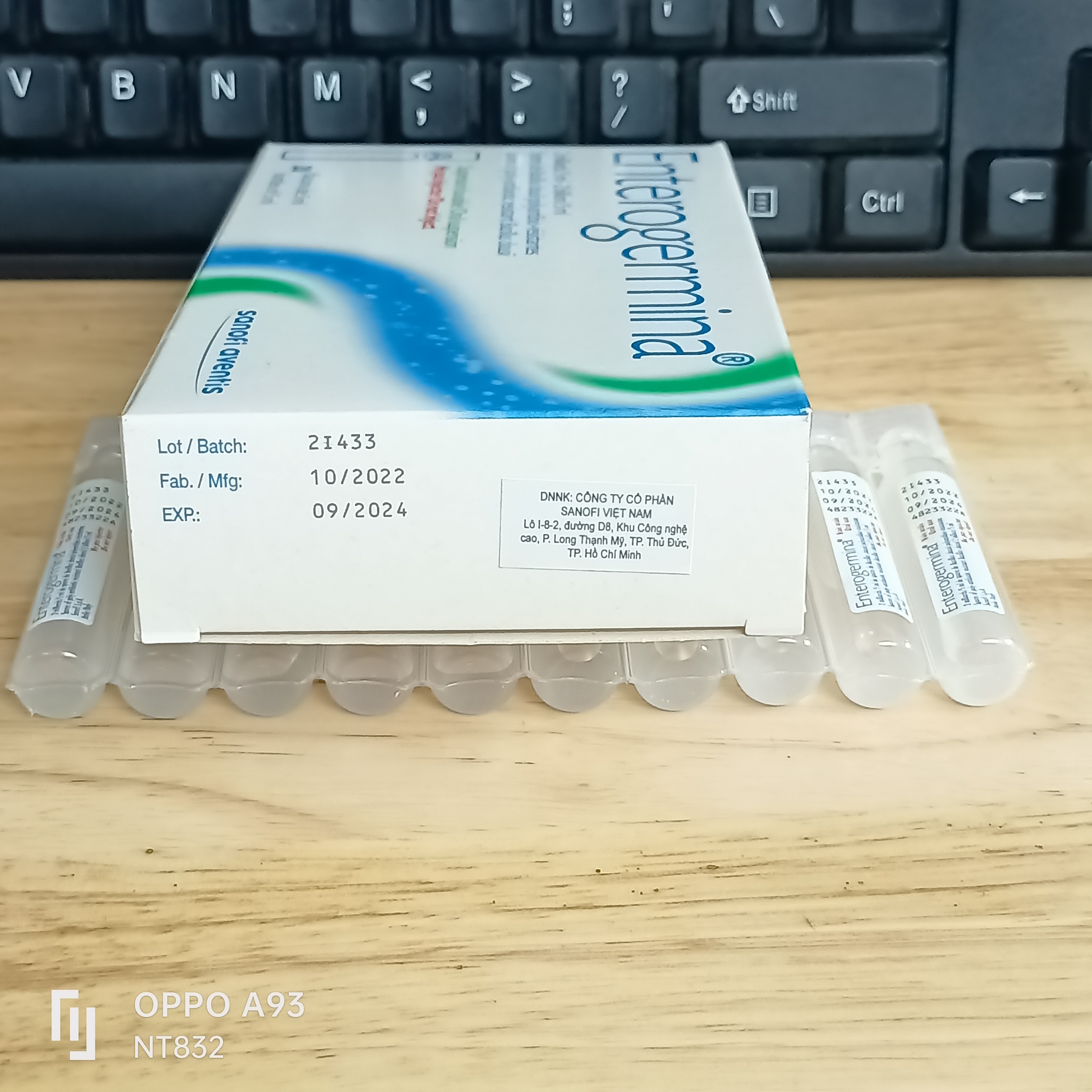 men vi sinh Enterogermina 2 tỷ/5ml (20 ống x 5ml)