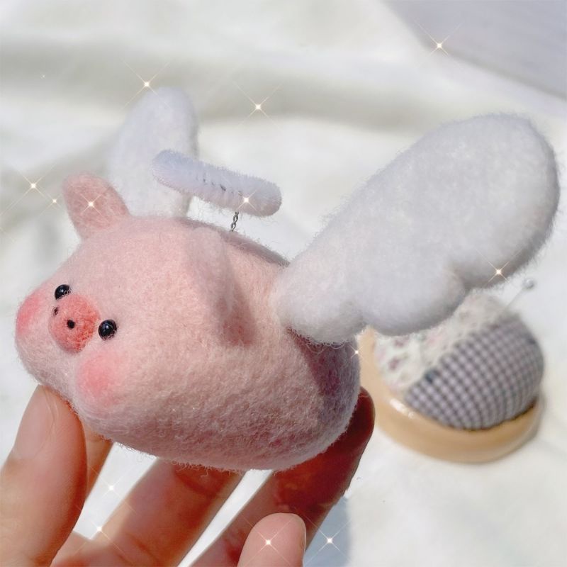 [MỚI] Len Chọc Handmade, Bộ Kit Len Chọc Thiên Thần Heo