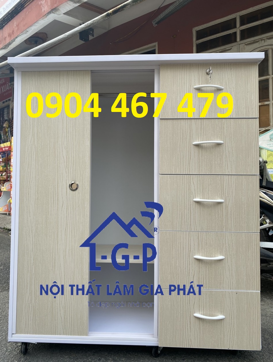 Tủ nhựa đài loan cửa lùa nhỏ 1m06 x 1m25 x 42cm