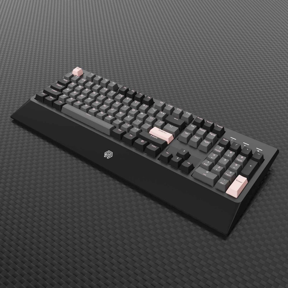 Bàn phím cơ Mojike GK1 Black Pink (AKKO sw v2 / LED trắng)