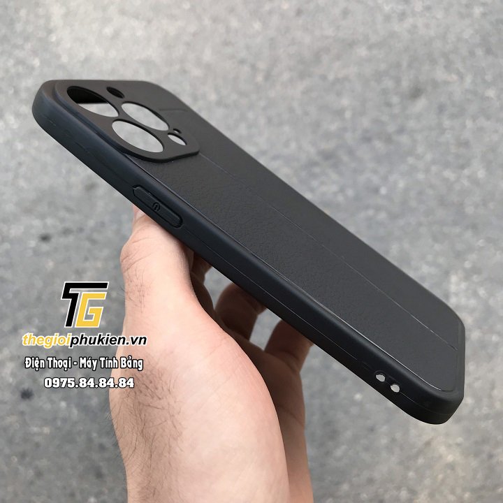 Ốp lưng iPhone 13 Pro, 13 Pro Max silicon giả da Auto Focus