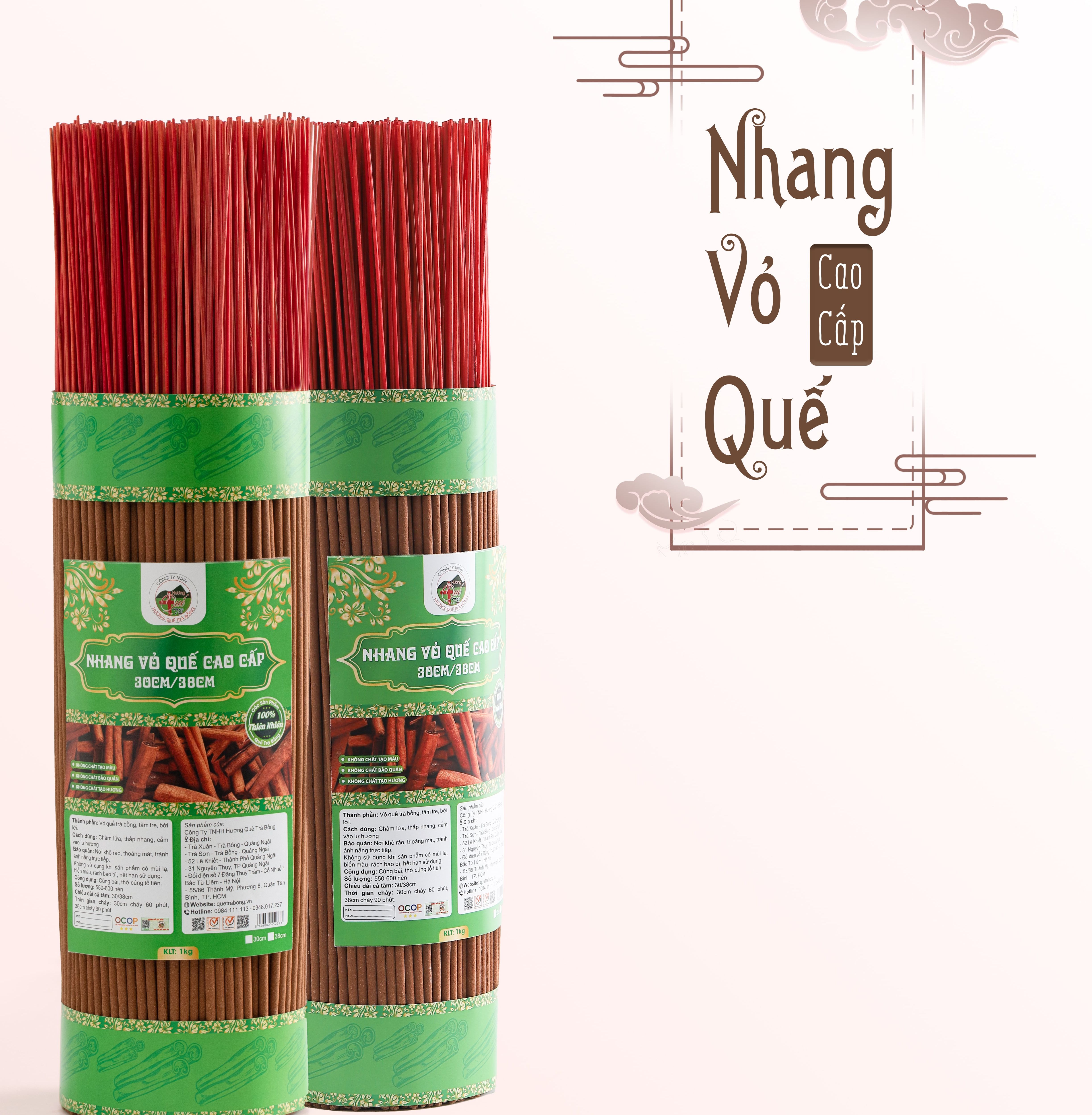 Nhang Vỏ Quế Cao Cấp Size 30/38cm 1Kg
