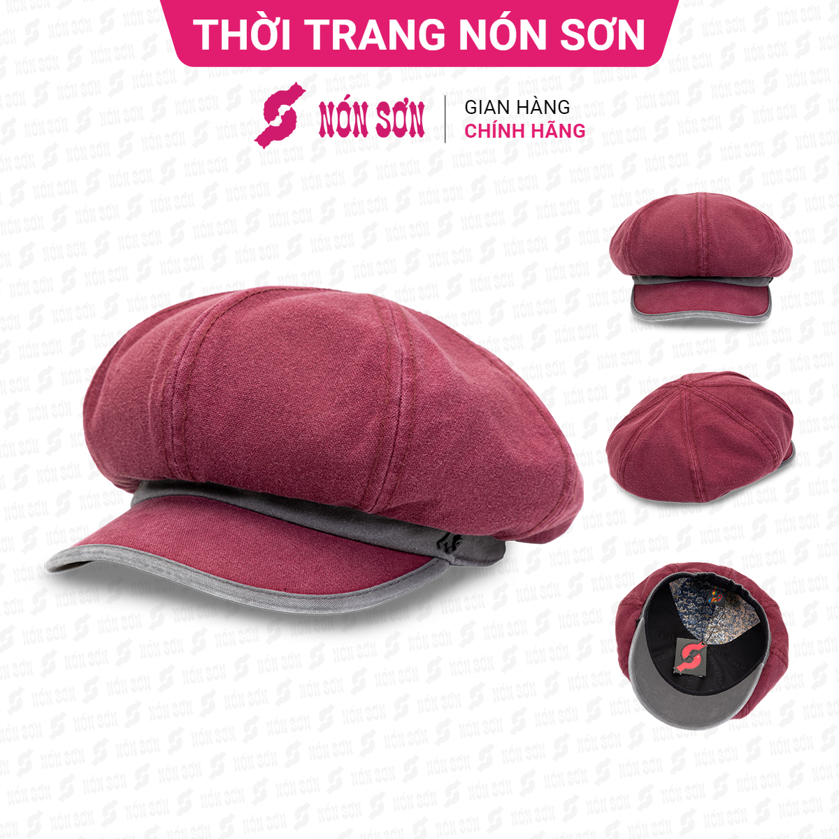 Mũ beret nón sơn chính hãng mc012-đo1