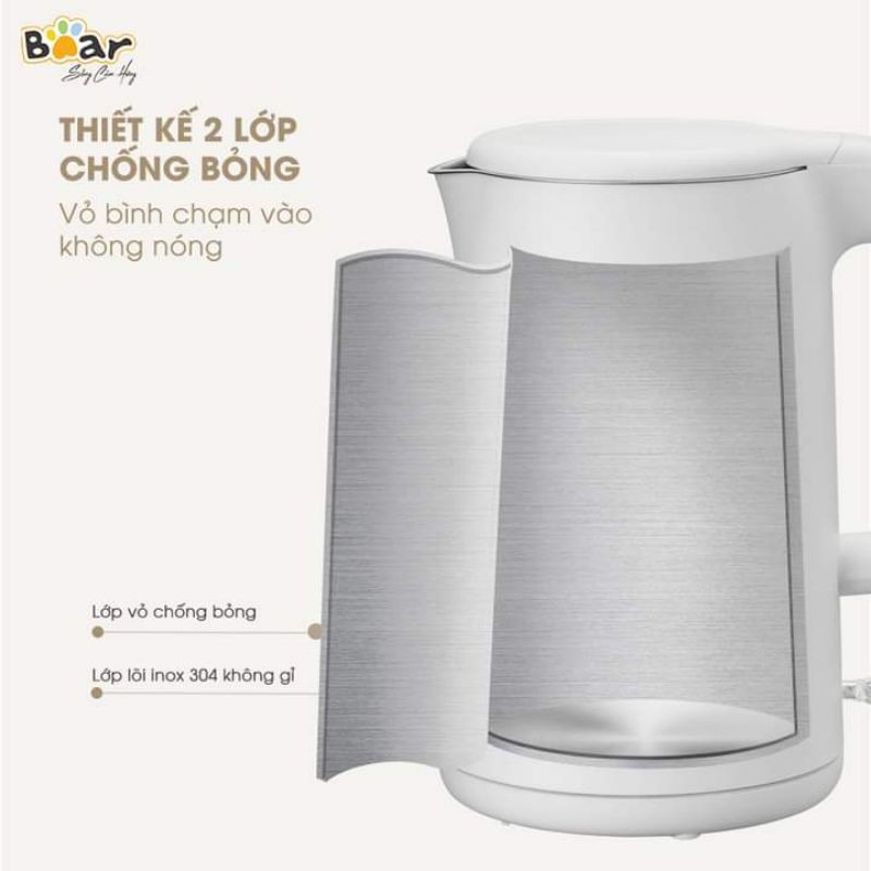 Ấm Đun Nước Siêu Tốc 1.5 Lít Bear Zdh-B15T1