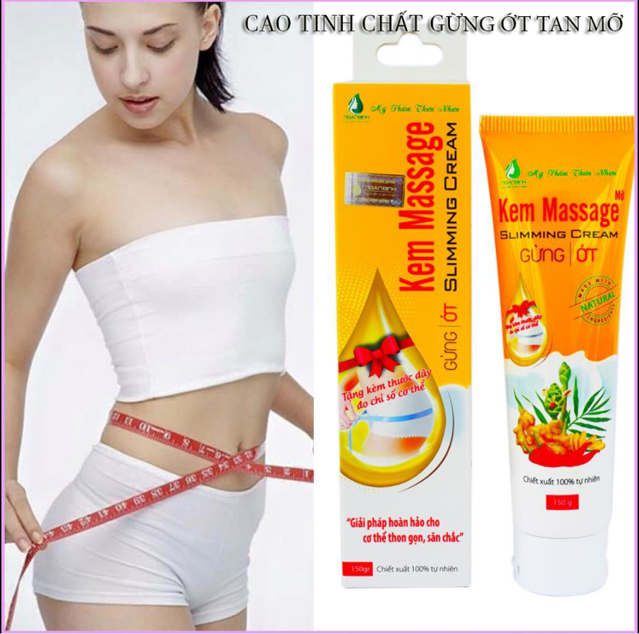 Kem tan mỡ bụng,Kem đánh tan mỡ bụng trong 1 tuần,kem massage tan mỡ bụng gừng ớt ngân bình giúp cho bạn lấy lại Eo thon dáng gọn vóc dáng tuổi thanh xuân.