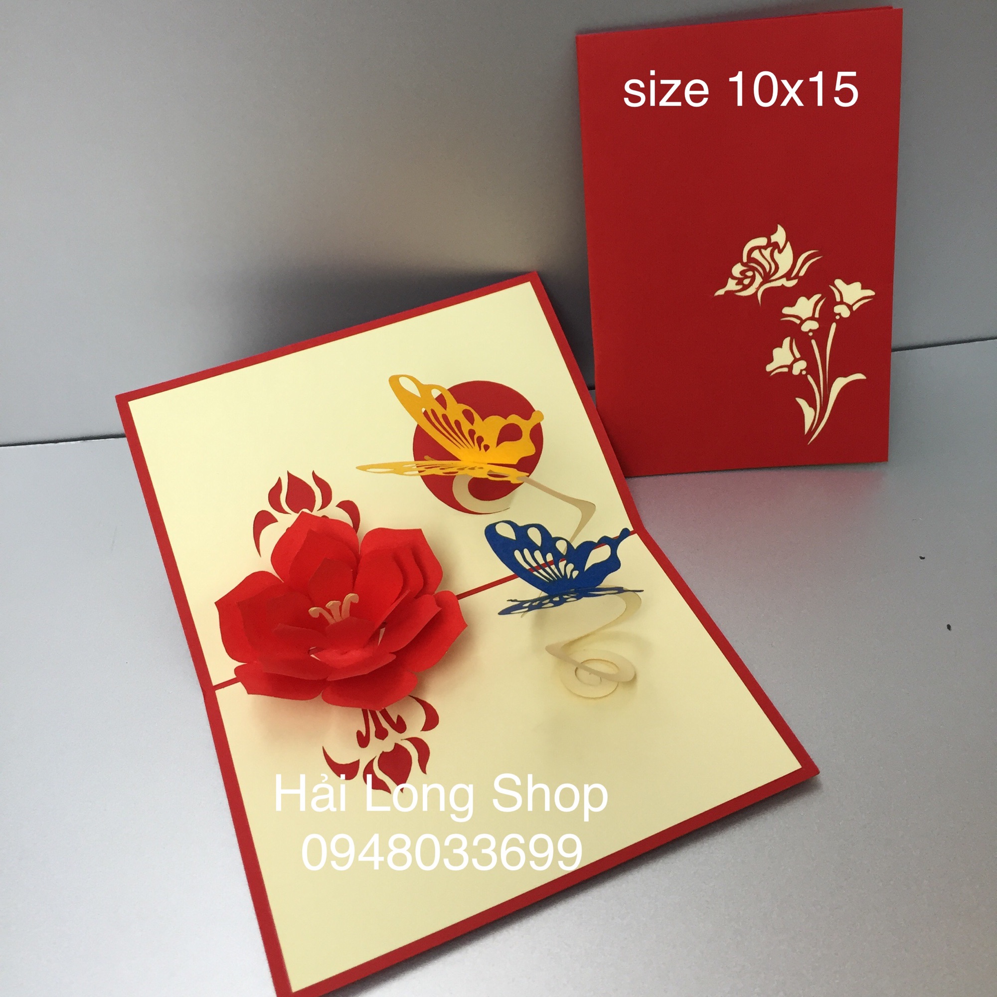 Hoa và Bướm 2 - Flower - Thiệp 3D