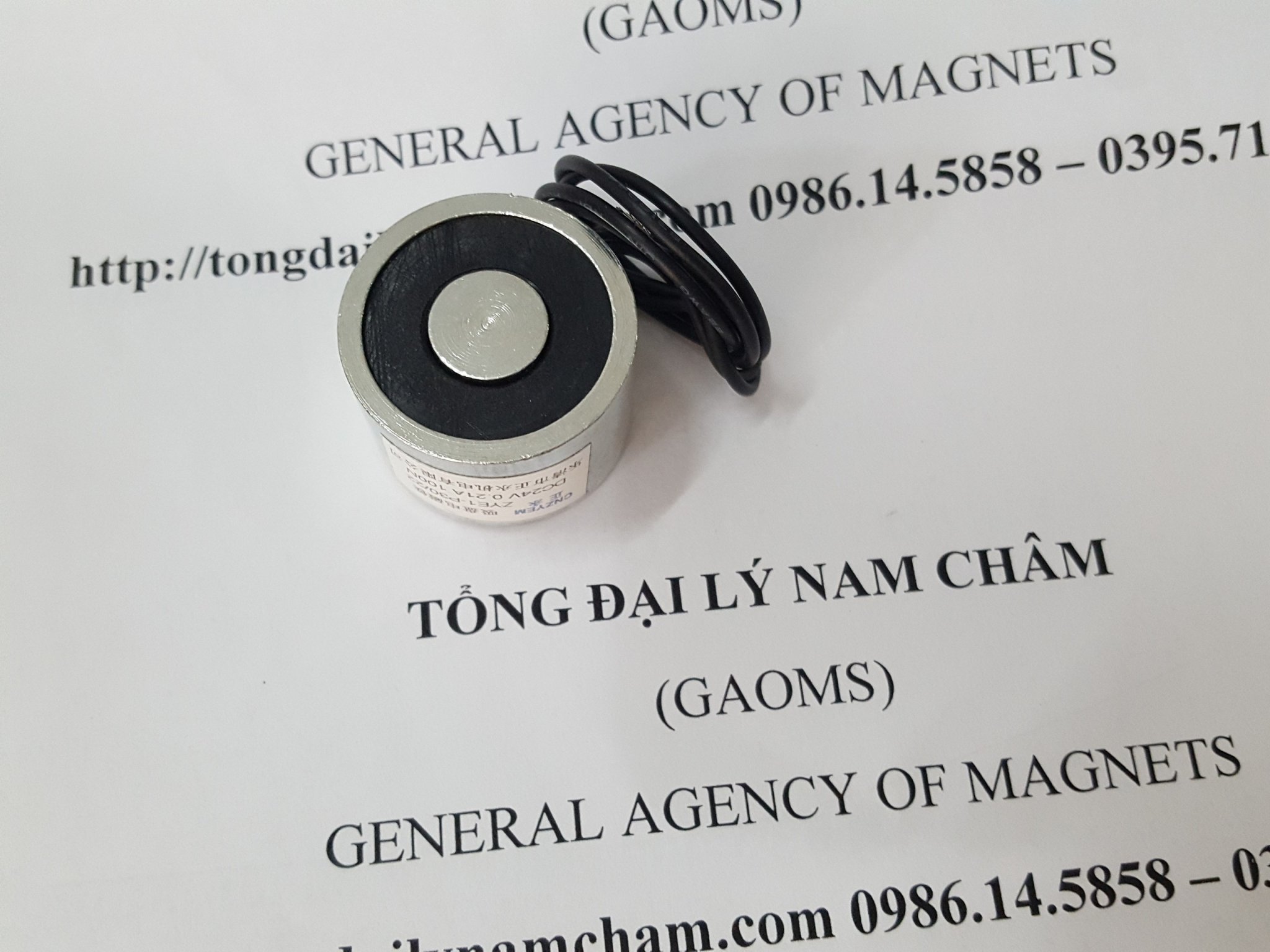 Nam châm điện 100N-24V- sức kéo 10kg 