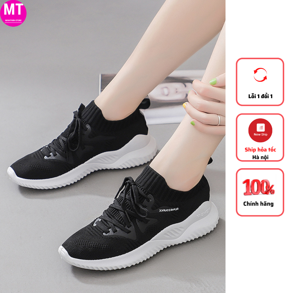 Giày Thể Thao Nữ Tập Gym Đế Mềm Cổ Chun