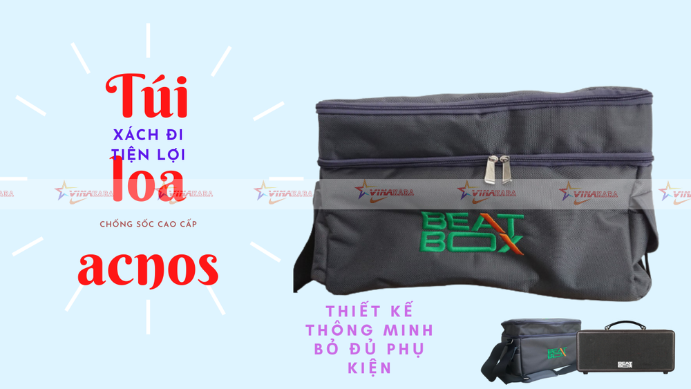 TÚI BALO ĐỰNG LOA ACNOS BL02 (MẪU ĐẠI), BL01 (MẪU TRUNG) DÀNH CHO LOA KSNET450, CS450 VÀ CÁC MẪU ACNOS TƯƠNG TỰ, CHỐNG SỐC, BỎ FULL PHỤ KIỆN MICRO + SẠC