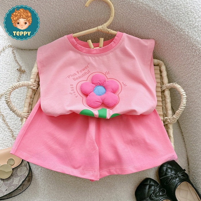 Set bộ đùi áo hoa nổi cho bé gái (7kg-16kg)