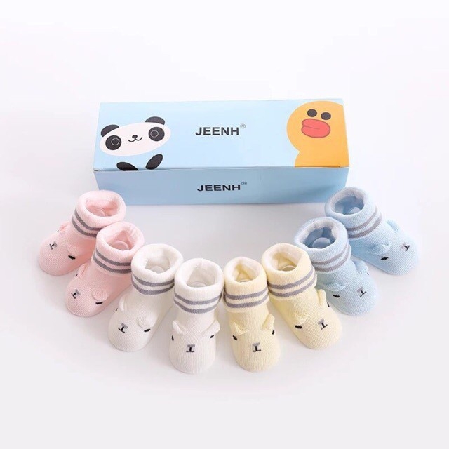 set 2 đôi tất sơ sinh/ Vớ sơ sinh bobowa size 0-6 tháng