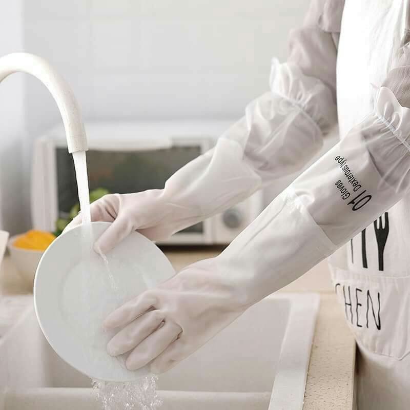 Bộ 2 đôi gang tay rửa bát lót nỉ