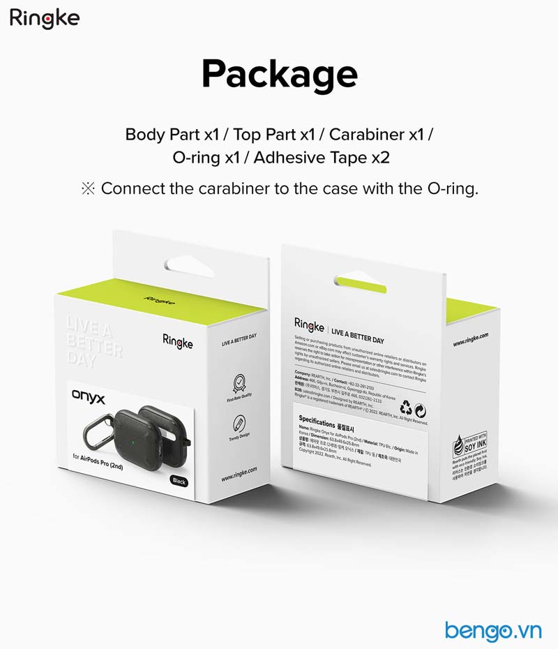 Vỏ Ốp AirPods Pro 2 RINGKE Onyx