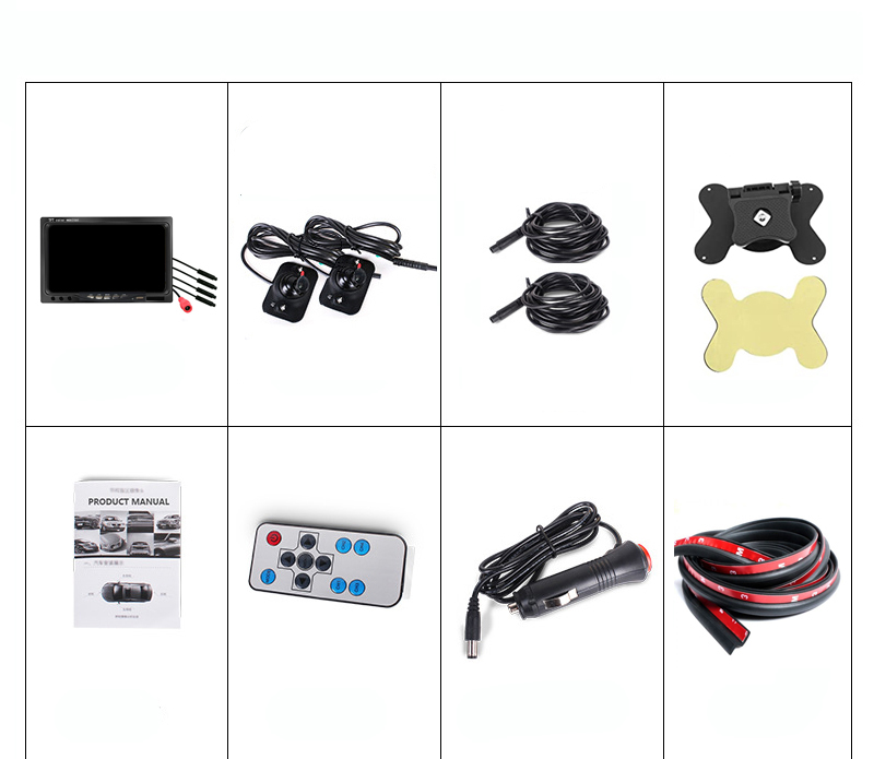 Combo 2 Camera Cập Lề Trái Phải + Màn Hình 7 Inch 1024x600