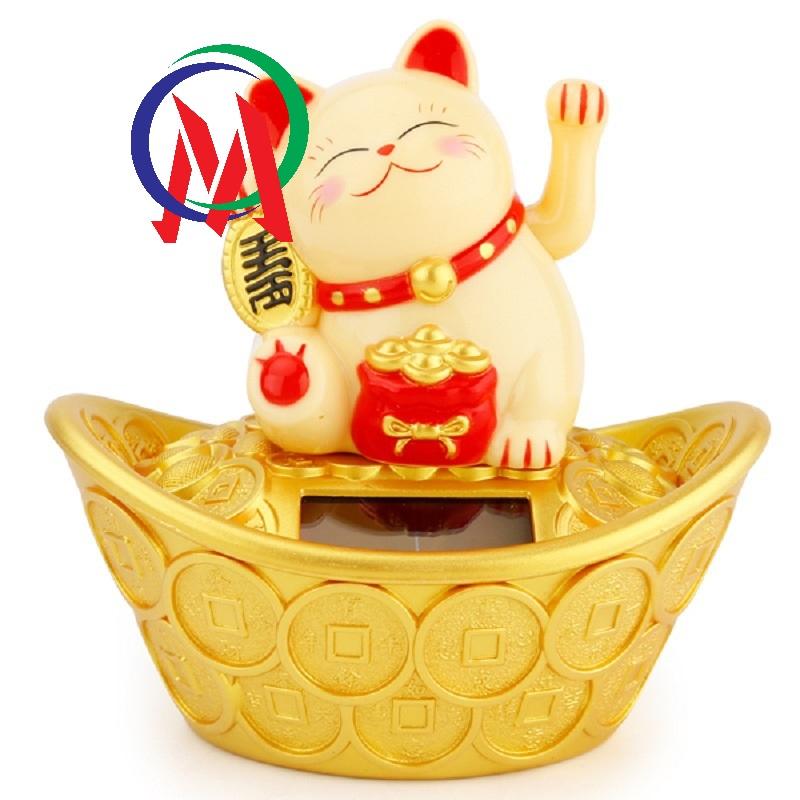 [HCM][Nội thất phong thủy] Chú mèo may mắn ngồi trên thỏi vàng