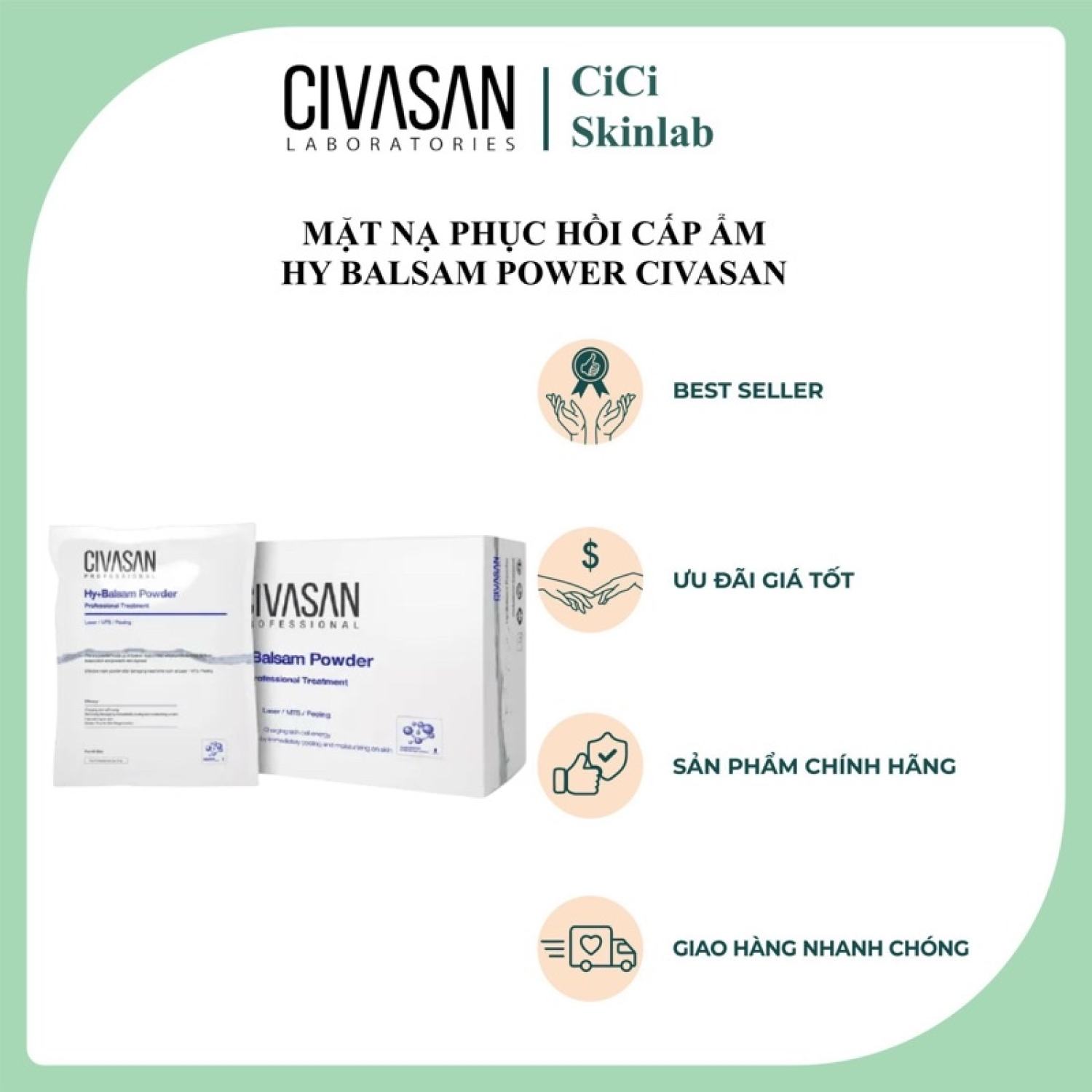 Mặt nạ phục hồi cấp ẩm da Hy+Balsam Powder Civasan