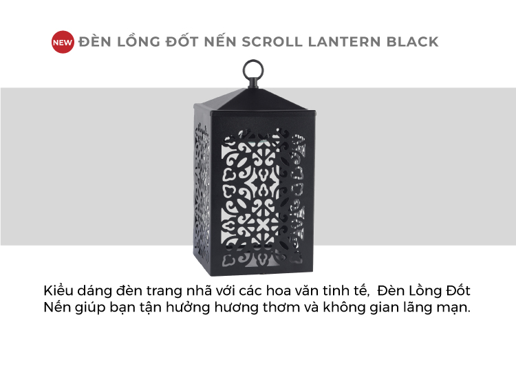 Scroll Lantern Black Candle Lantern from Yankee Candle