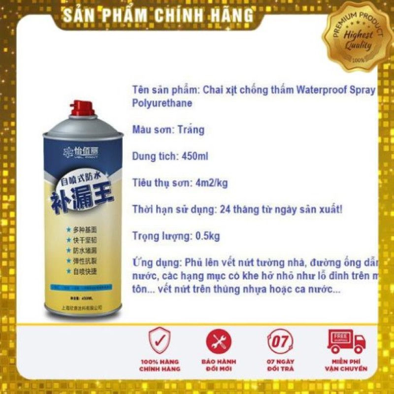 Chai dung dịch xịt chống dột - chống thấm nước - Bình xịt chống thấm, dột