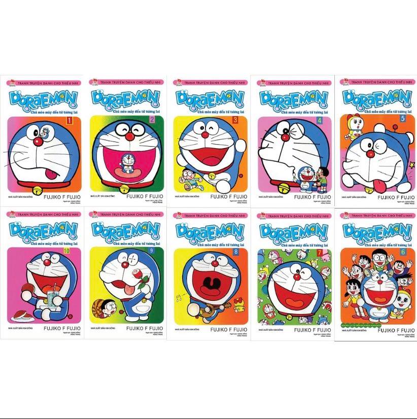 Sách - Combo Doraemon ngắn - 10 quyển (từ tập 1 đến tập 10) + bán kèm 1 bút viết