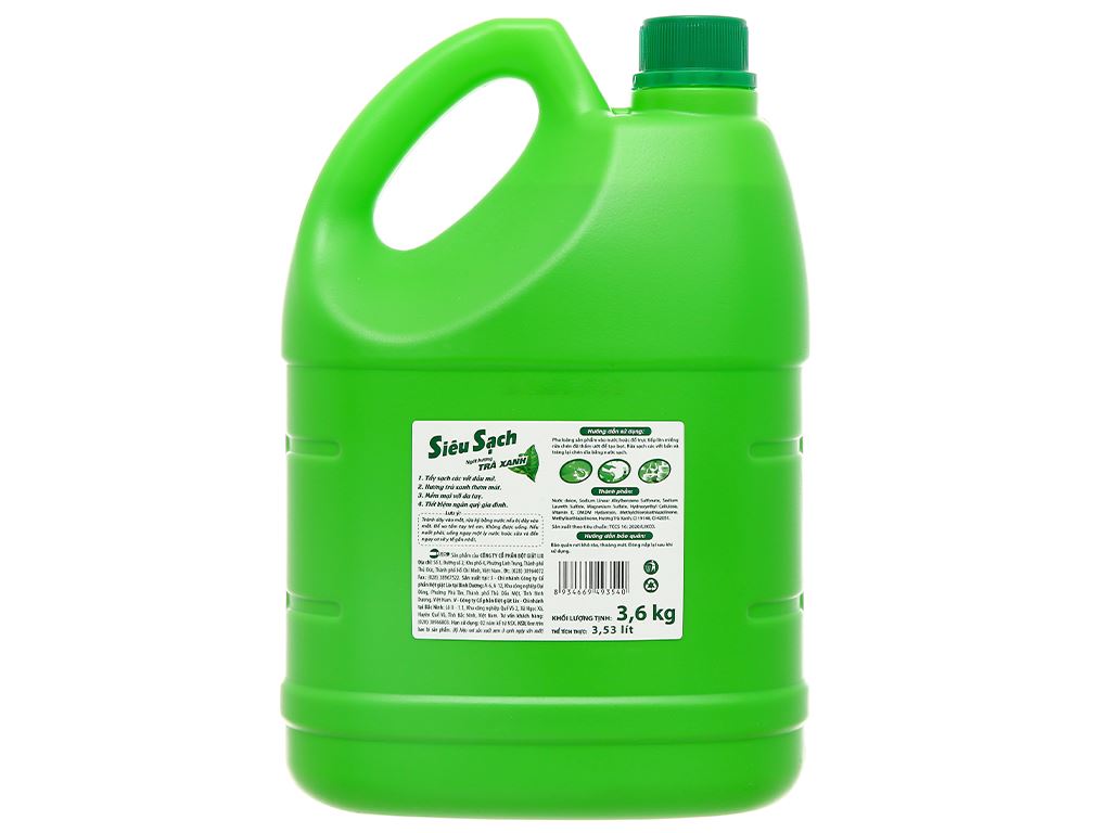 Nước Rửa Chén LIX Siêu Sạch Trà Xanh 3kg6