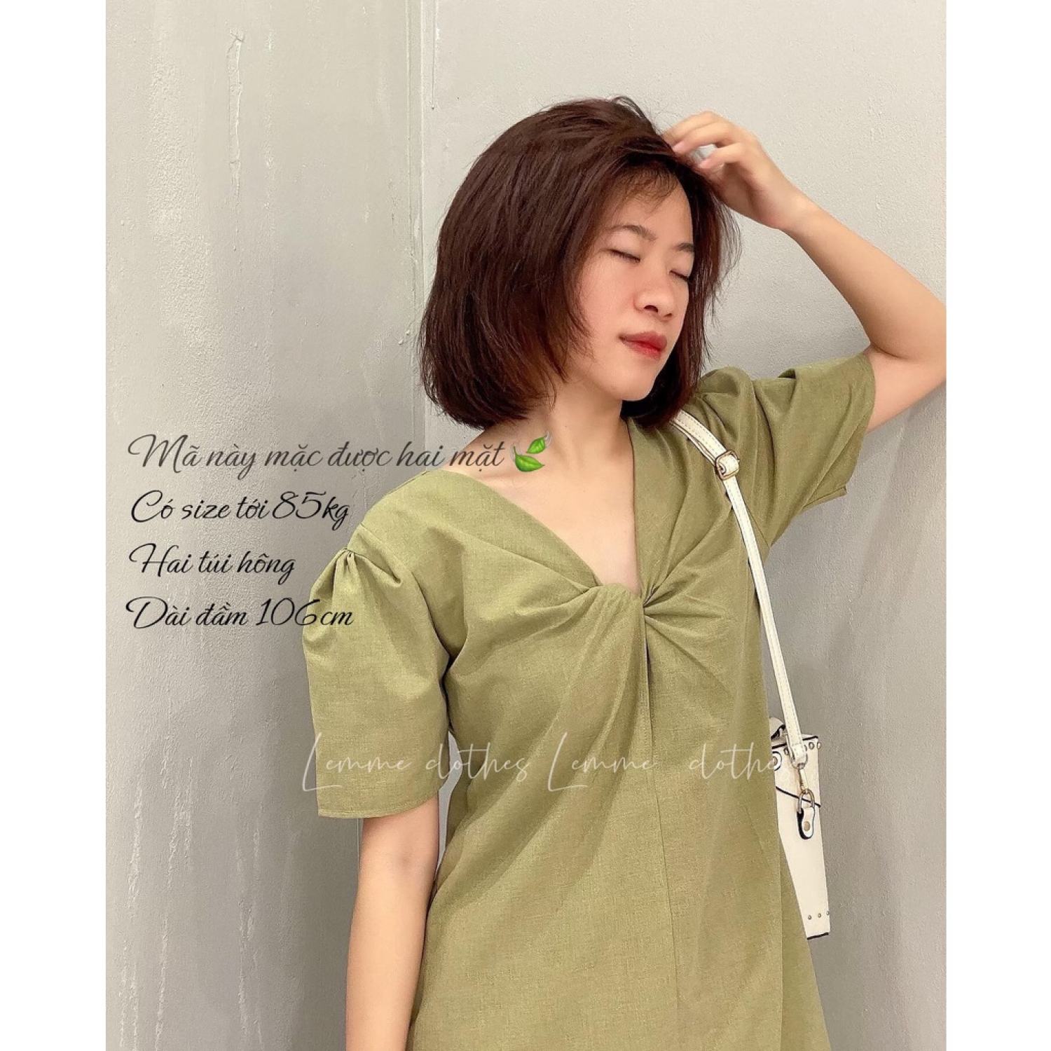 Đầm xoắn fom suông-(mặc được hai mặt)-LEMME