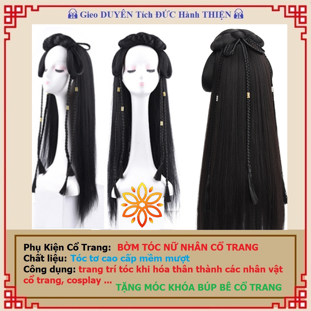 Hán Phục Kiểu Tóc Cổ Trang Kiểu Tóc Giả bờm tóc nữ nhân hanfu