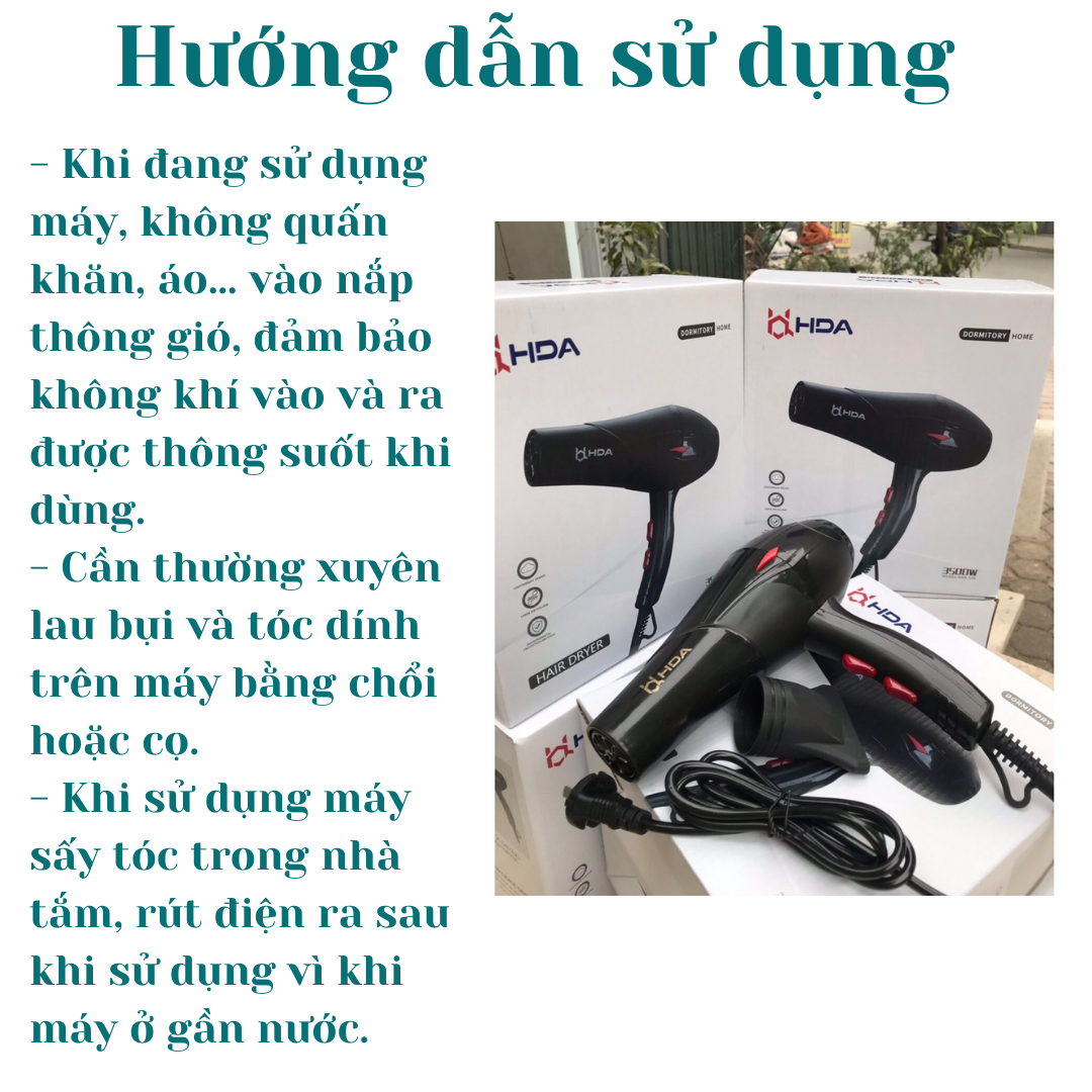 MÁY SẤY TÓC 2 CHIỀU HDA, TẠO KIỂU CHUẨN SALON, CÔNG SUẤT LỚN LÊN ĐẾN 3500W, CÔNG NGHỆ MỚI, KHÔNG GÂY KHÔ TÓC, CÓ ĐÈN UV, NHỎ GỌN, SANG TRỌNG - MÁY SẤY TÓC LOẠI TỐT