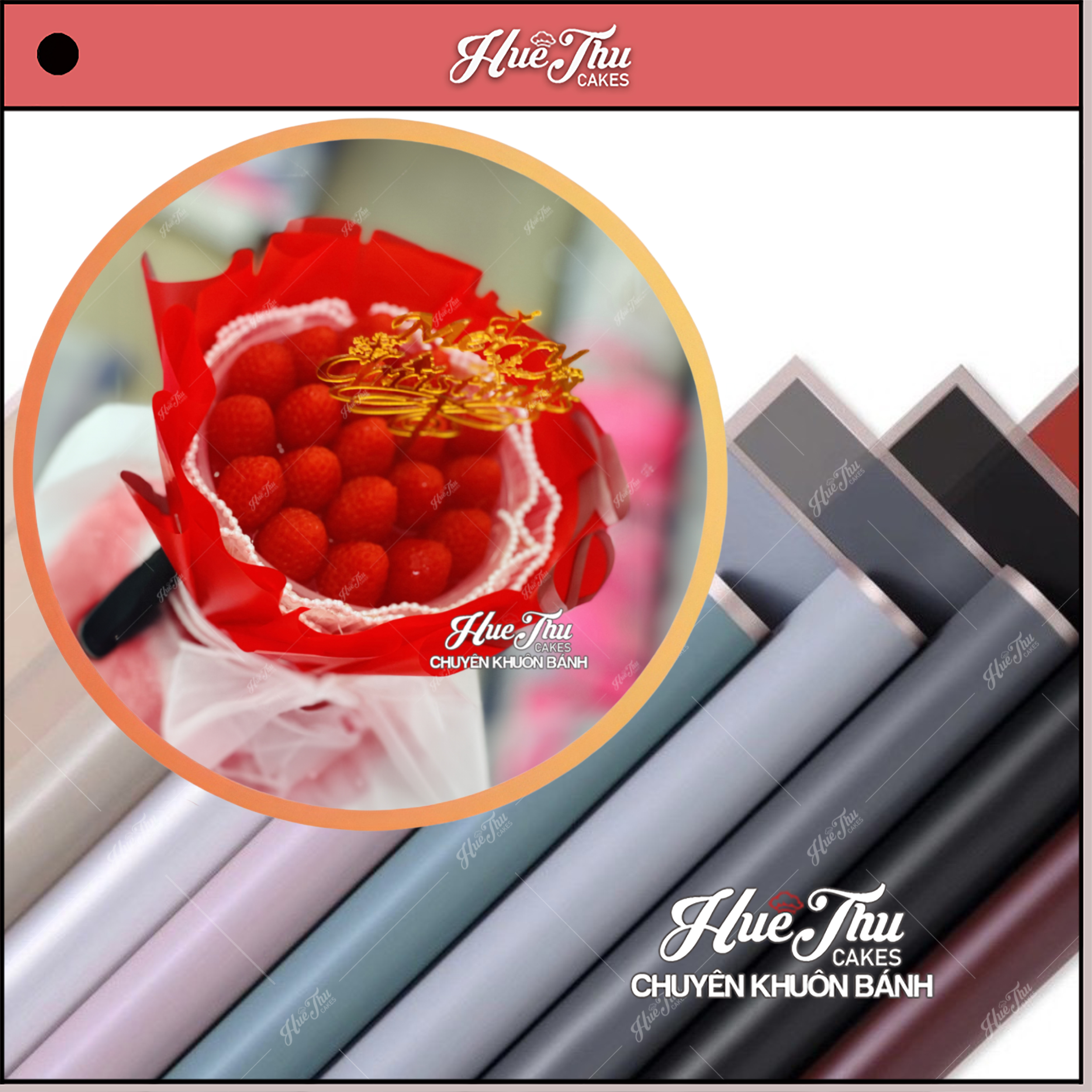 Giấy gói hoa bóng mờ viền đồng (5 tờ)