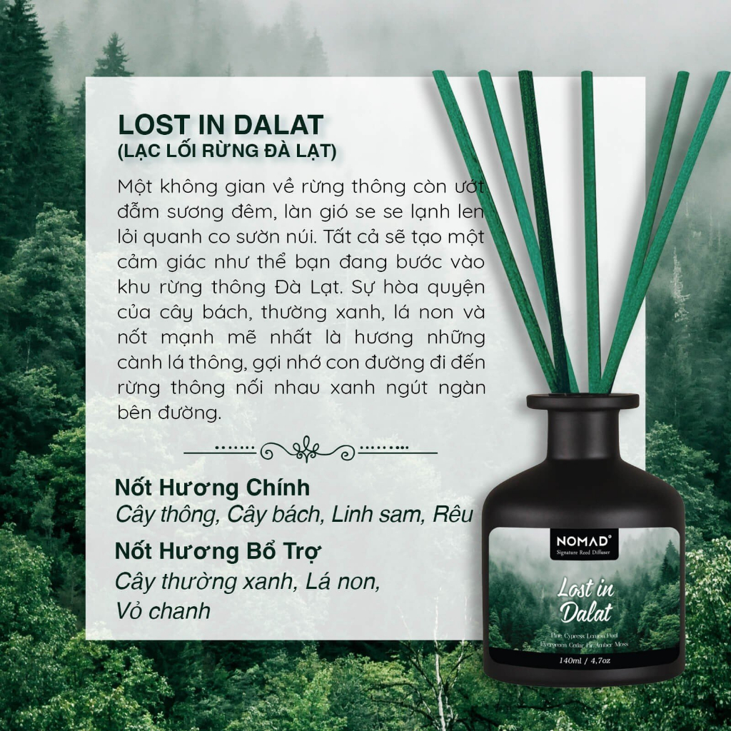 Tinh Dầu Tán Hương Que Mây Nomad Reed Diffuser 140ml