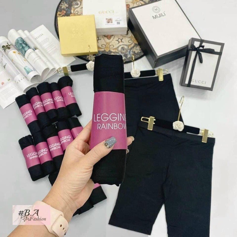 Quần legging dáng đùi thái form ôm co giãn nâng mông
