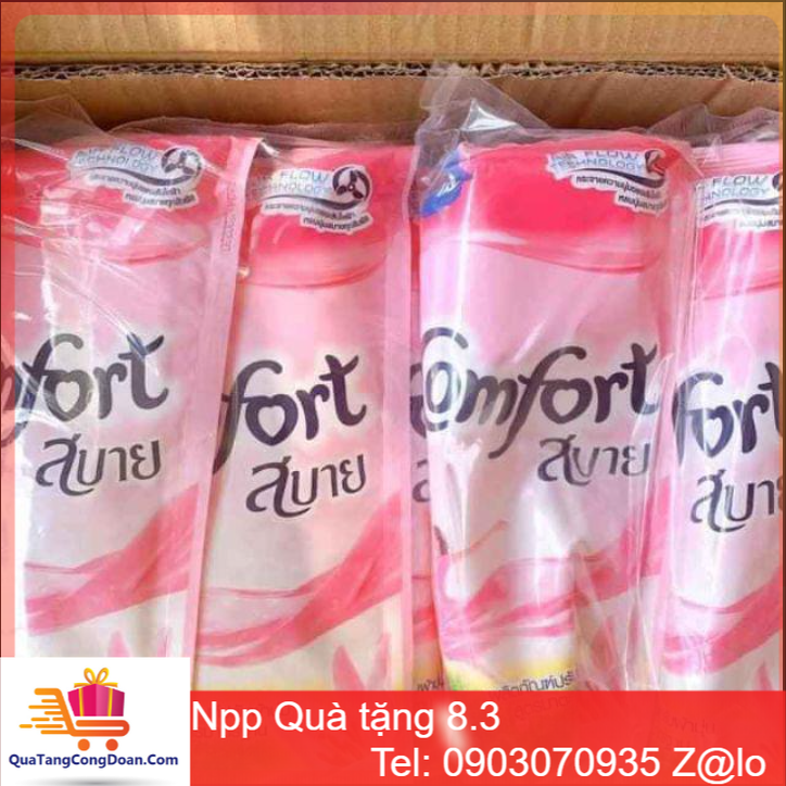 Combo 2 gói Nước xả vải Comfort Thái 580ml/gói màu hồng