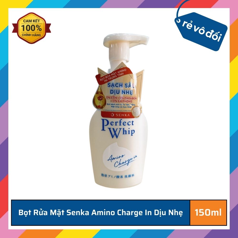 Bọt Rửa Mặt Senka Amino Charge In Sạch Sâu Dịu Nhẹ 150ml - Nhật Bản