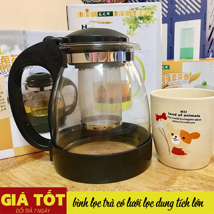 Bình Lọc Trà- Bình Ấm Trà Có Lõi Lọc 1300ML-Bình Pha Trà Và Cà Phê 1.3L/Bình Pha Trà Có Lõi Lọc Cao Cấp Home Wares No8170