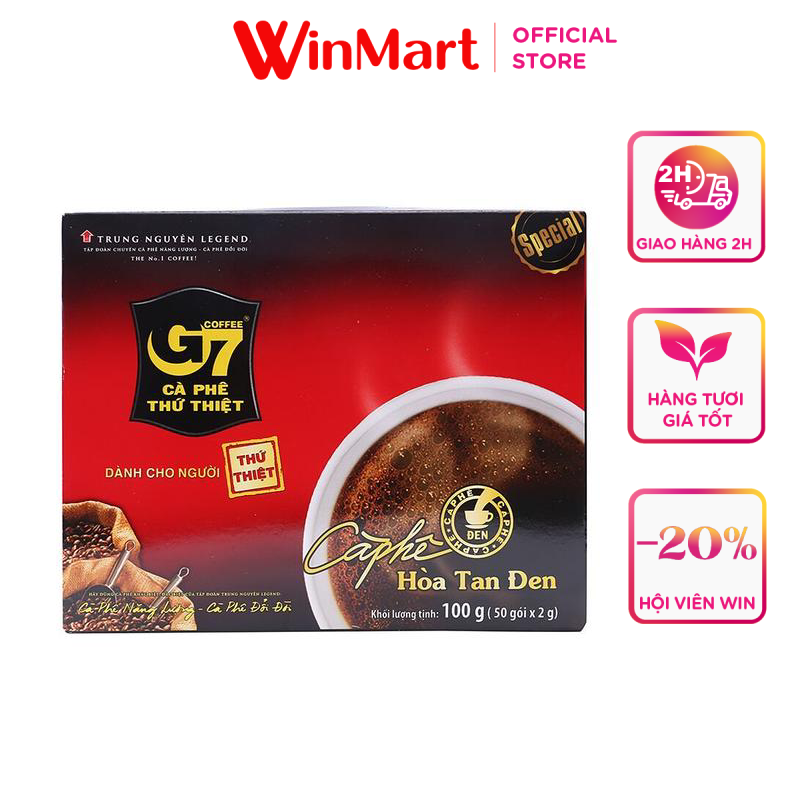 -cà phê đen hòa tan g7 hộp 50 gói x 2g