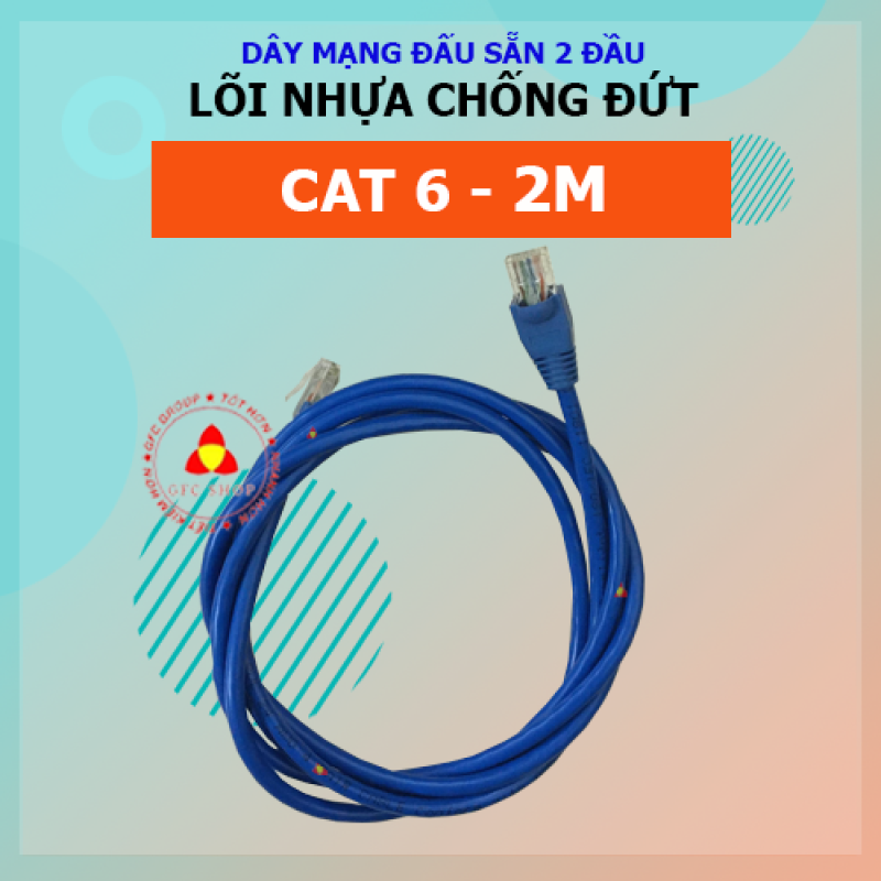 Bảng giá Dây mạng CAT 6 bấm sẵn 2 đầu 2m / 5m (Dây internet lõi nhựa chống đứt) Phong Vũ
