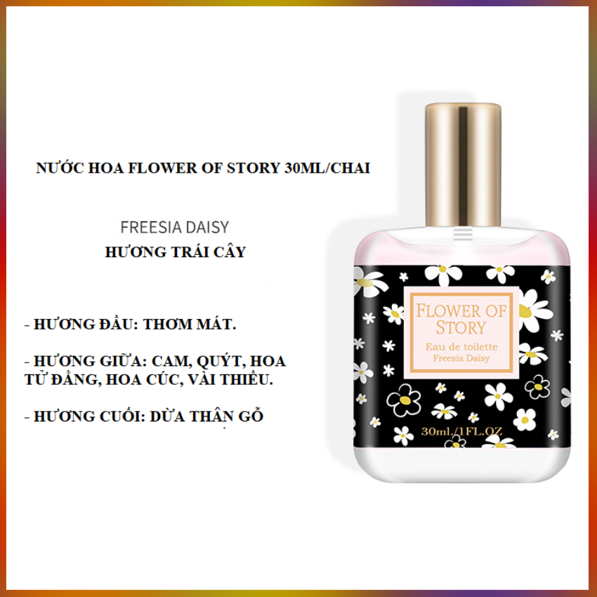 Nước Hoa Xịt Khử Mùi Toàn Thân FLOWER OF STORY 30ML/Chai (12 Mùi Chọn Lựa)