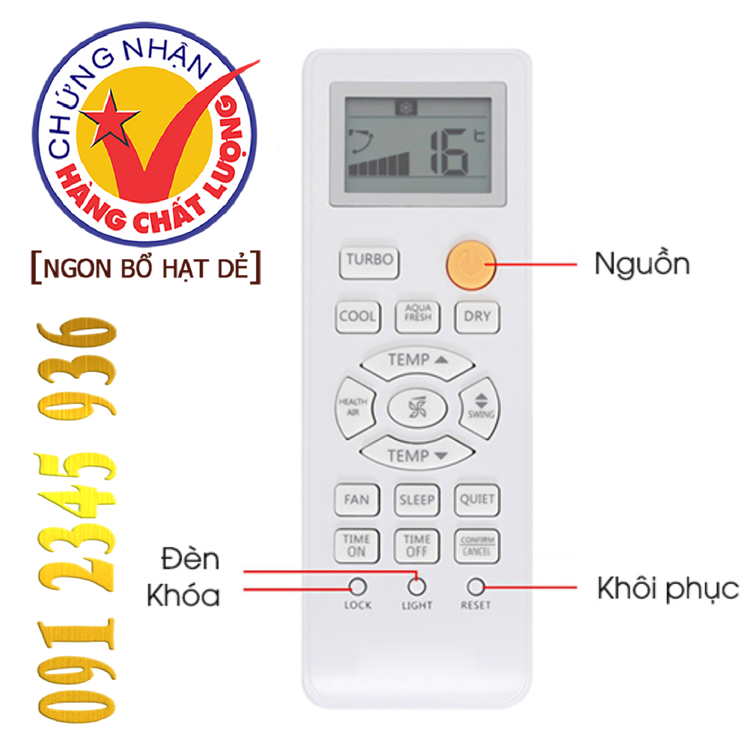 Điều khiển AQUA [HÀNG ĐẸP] cho điều hòa. (Mẫu số 1)