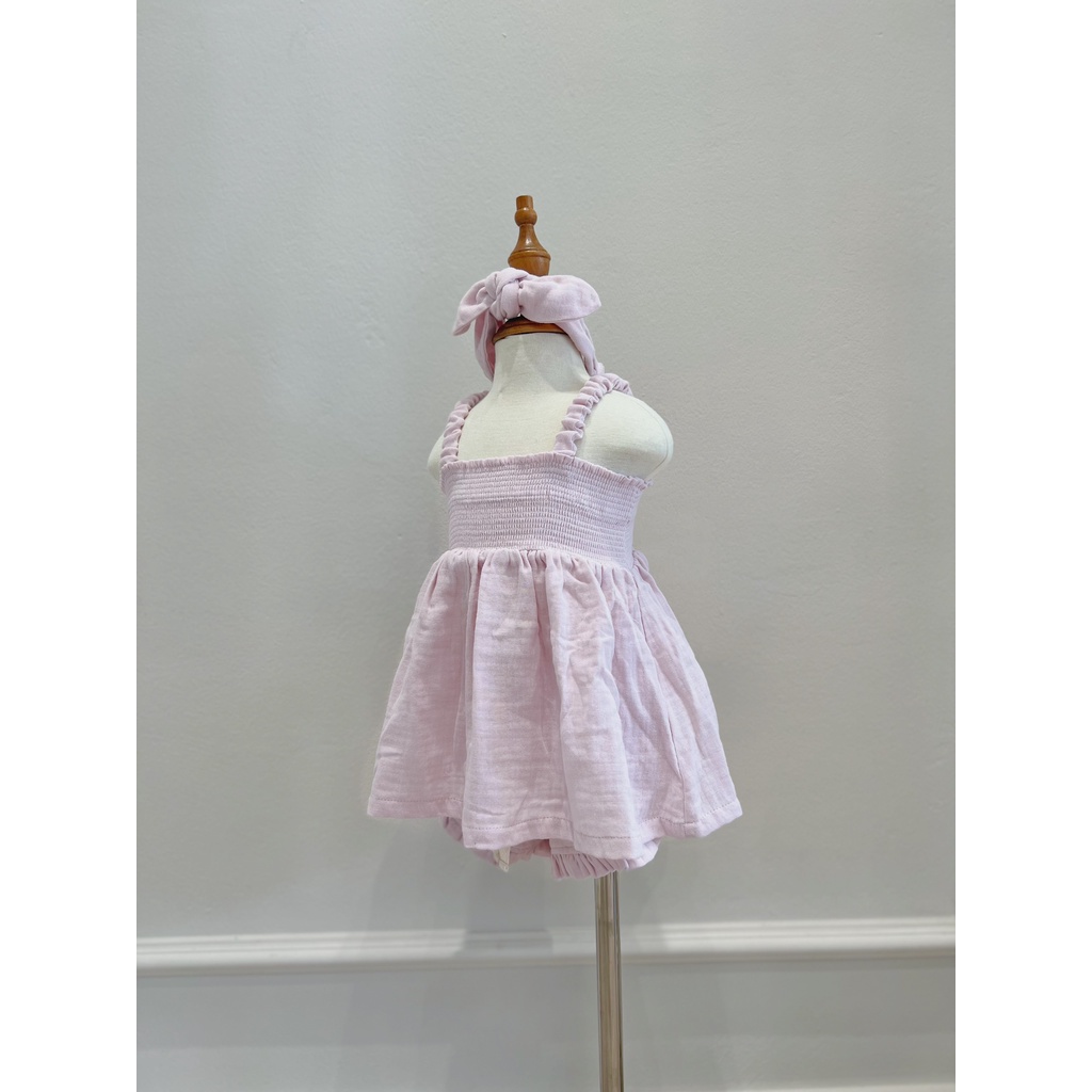 Elle Muslin Set Macro & Micro (Bộ Quần Áo Hai Dây Xô Bé Gái)