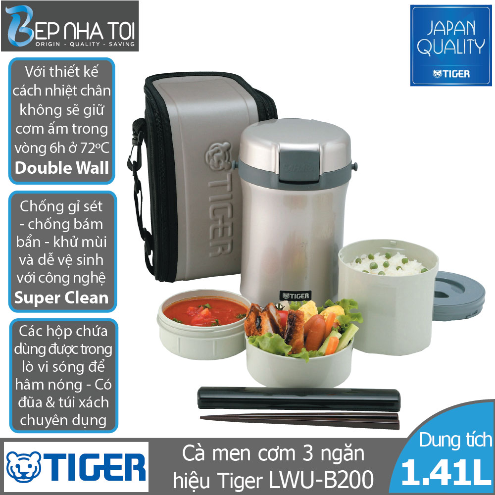 Cà men cơm Tiger 3 ngăn LWU-B200