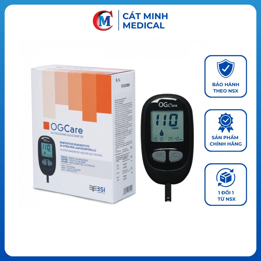 Trọn bộ máy đo đường huyết ogcare